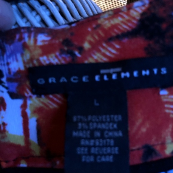 Grace elements skirt multi abstract colors Sz L - Picture 3 of 4